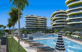 Новые квартиры с панорамным видом на море в резиденции с джакузи и фитнес-центром, Аланья, Турция за $221 000