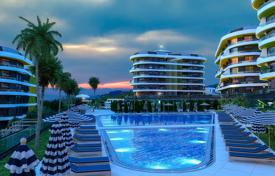 Квартиры с панорамным видом в новой резиденции с фитнес-центром, в 500 метрах от моря, Аланья, Турция за $377 000
